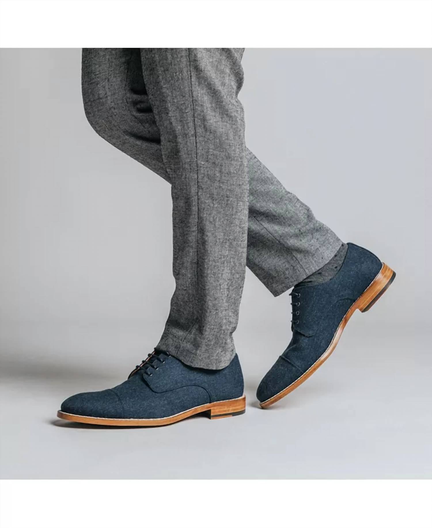 Taft Clothing Men's Kennedy Lace-up Dress Casual Shoe in navy - men's loafer - view 6