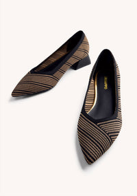 Gioseppo Women's Striped Heeled Shoes in black tan - women's flats - view 4