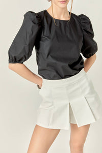 English Factory - Poplin Puffed Sleeve Top