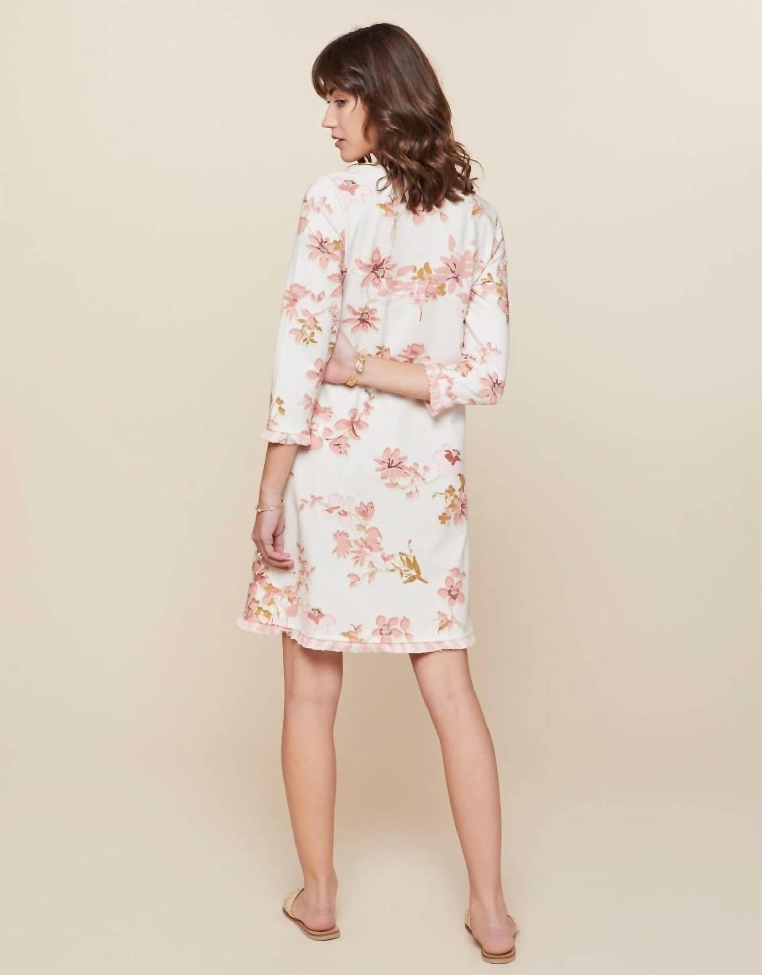 Spartina 449 - Island Fringe Floral Print Long Sleeve Dress