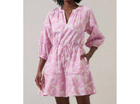 Sugarlips - Daney Floral Dabria Split Neck Mini Dress