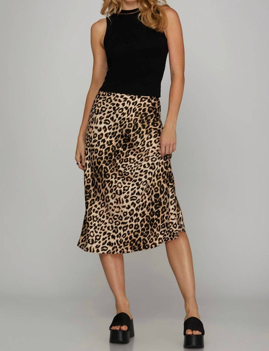 She + Sky - Satin Midi Skirt