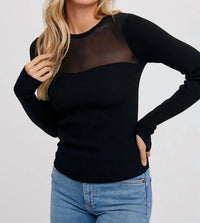 Bluivy - SEMI SHEER SWEETHEART NECK TOP