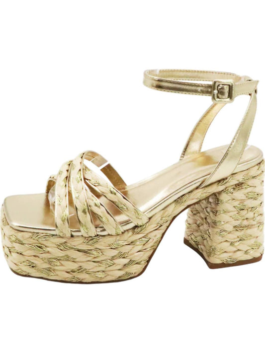 Let'S See Style - Women's Metallic Raffia Heels