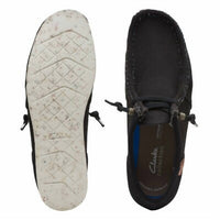 Clarks Men's Shacrelite Moc Shoe in black combi - men's sneaker - detail view