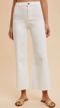 Anniewear - High Rise Wide Leg Cropped Denim Jean