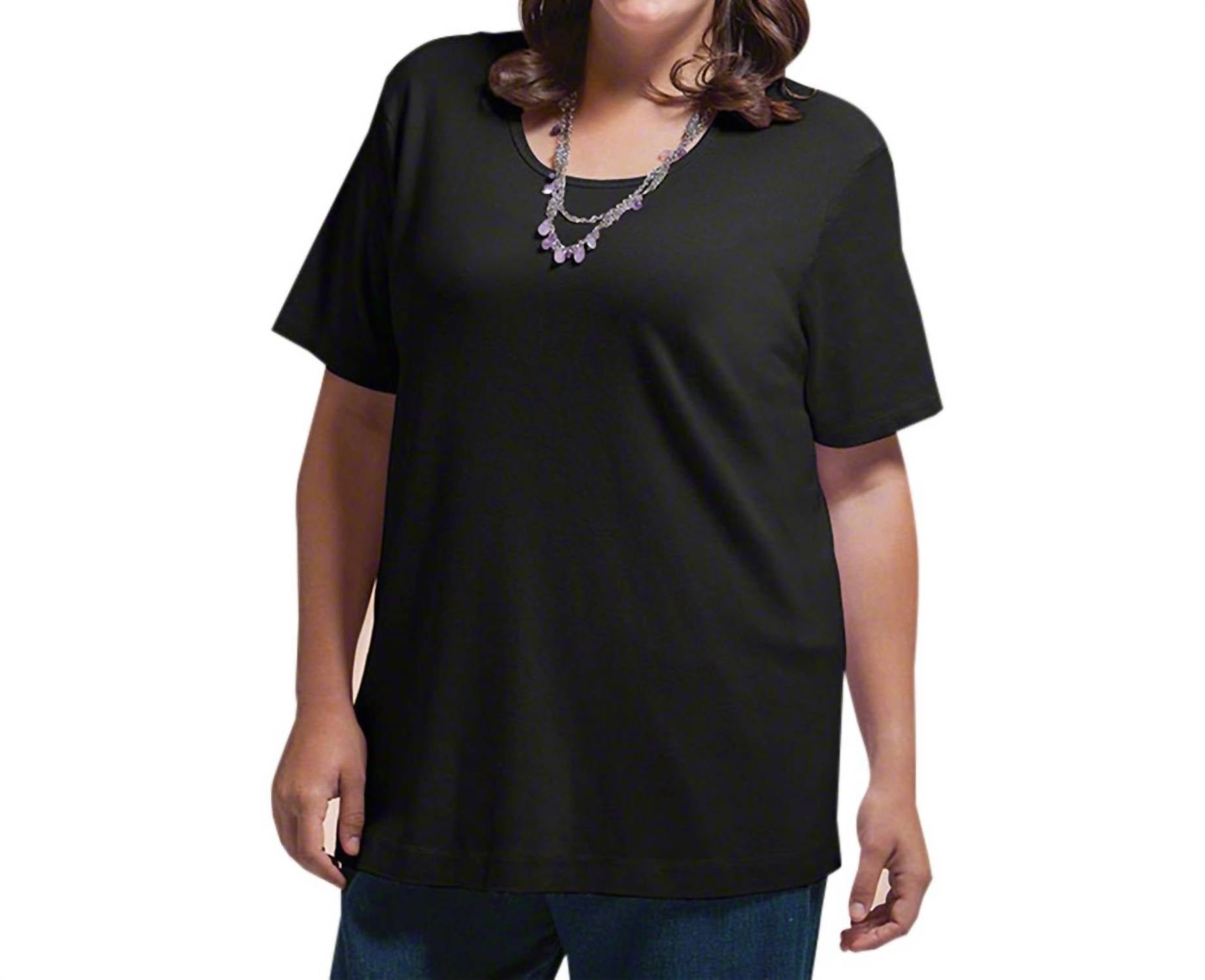On The Plus Side - Cotton Short Sleeve Tee - Plus