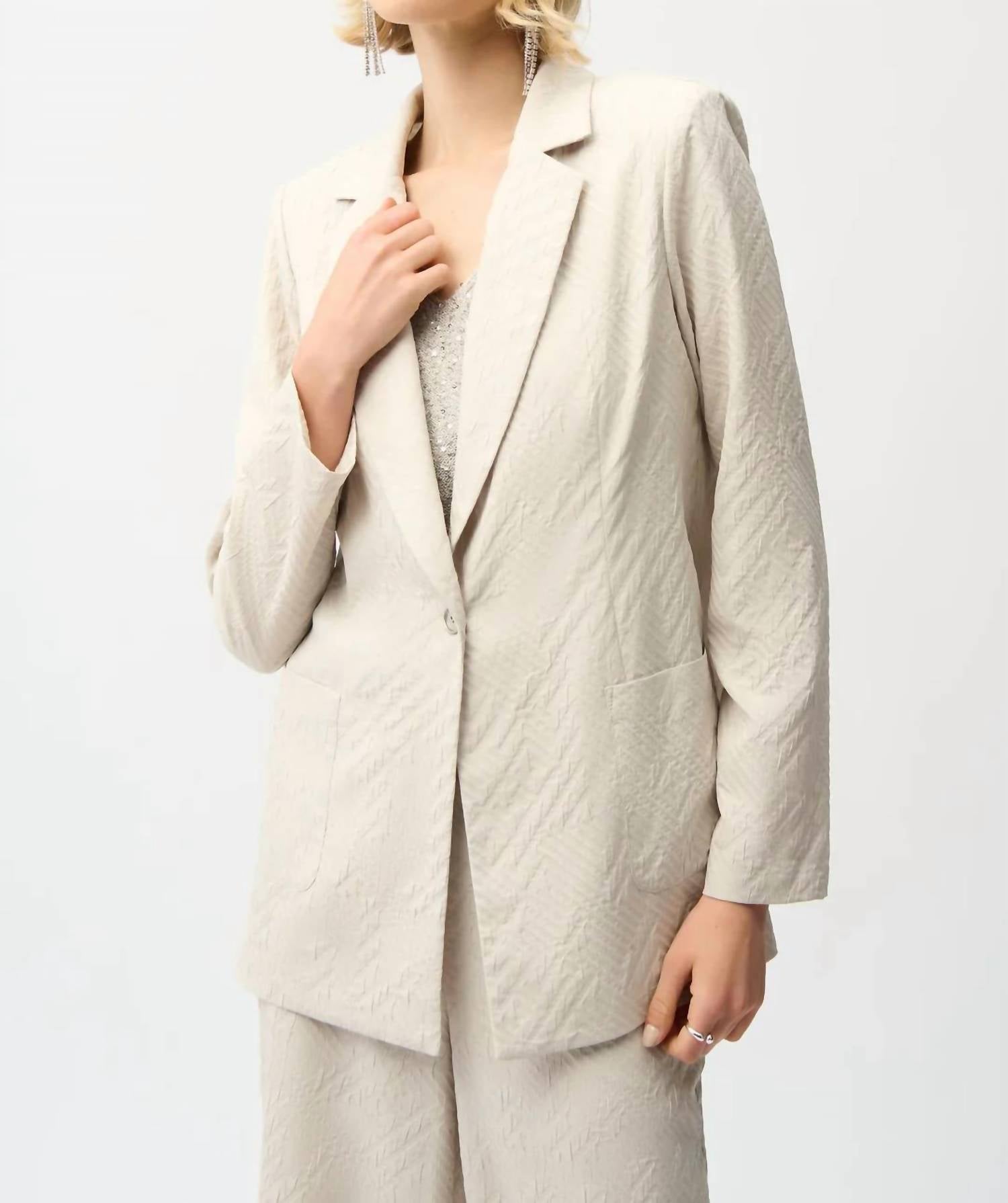Joseph Ribkoff - Geometric Textured Blazer Jacket