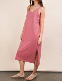 Very J - V-Neck Sleeveless Casual Comfy Midi Dress