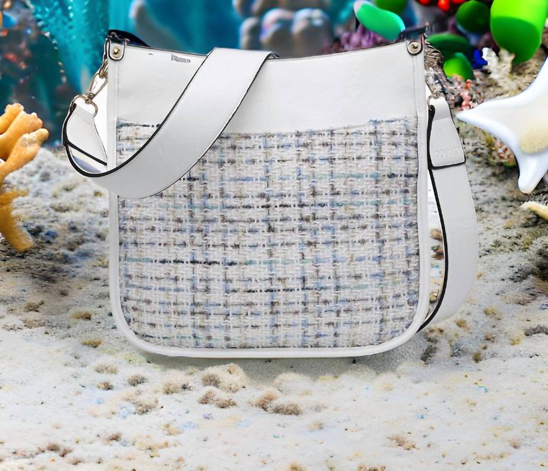Jen & Co. - Women's Chloe Tweed Crossbody Bag With Guitar Strap