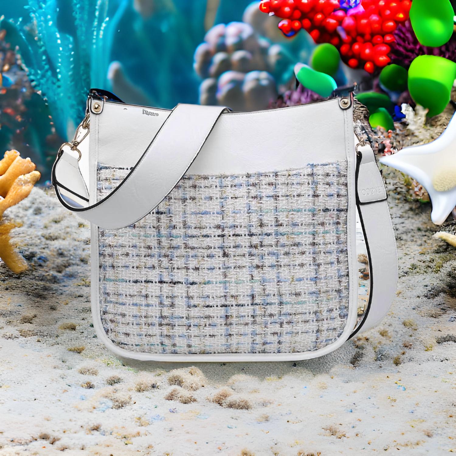 Jen & Co. - Women's Chloe Tweed Crossbody Bag With Guitar Strap