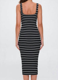 Lovely Day - Stacie Striped Bodycon Midi Dress