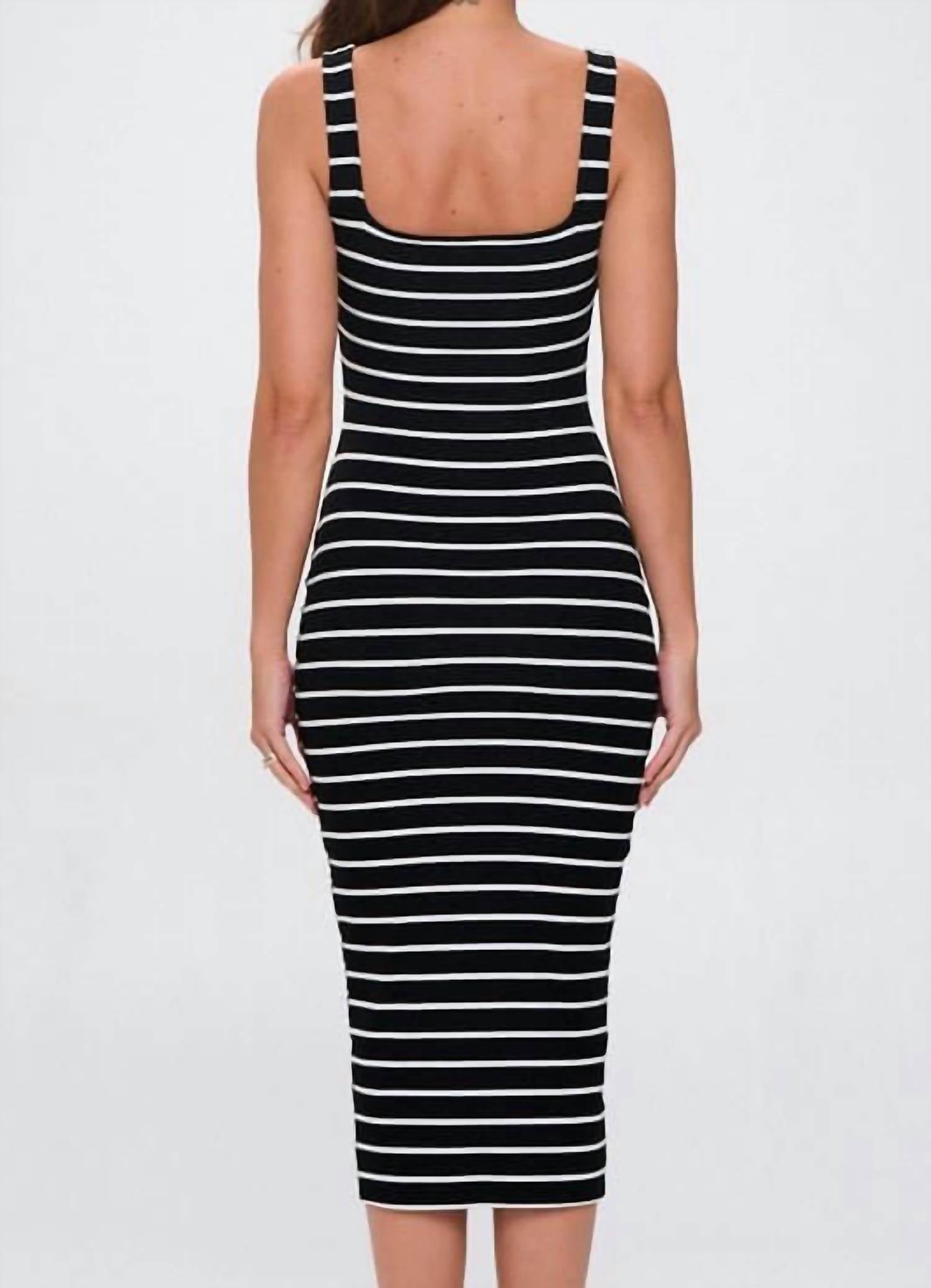 Lovely Day - Stacie Striped Bodycon Midi Dress