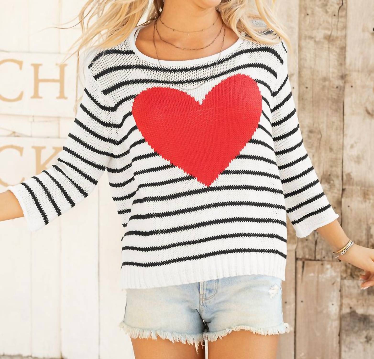 Wooden Ships - Amelie Heart Sweater