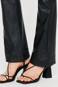 Kancan - High Rise Faux Leather Bootcut Pants