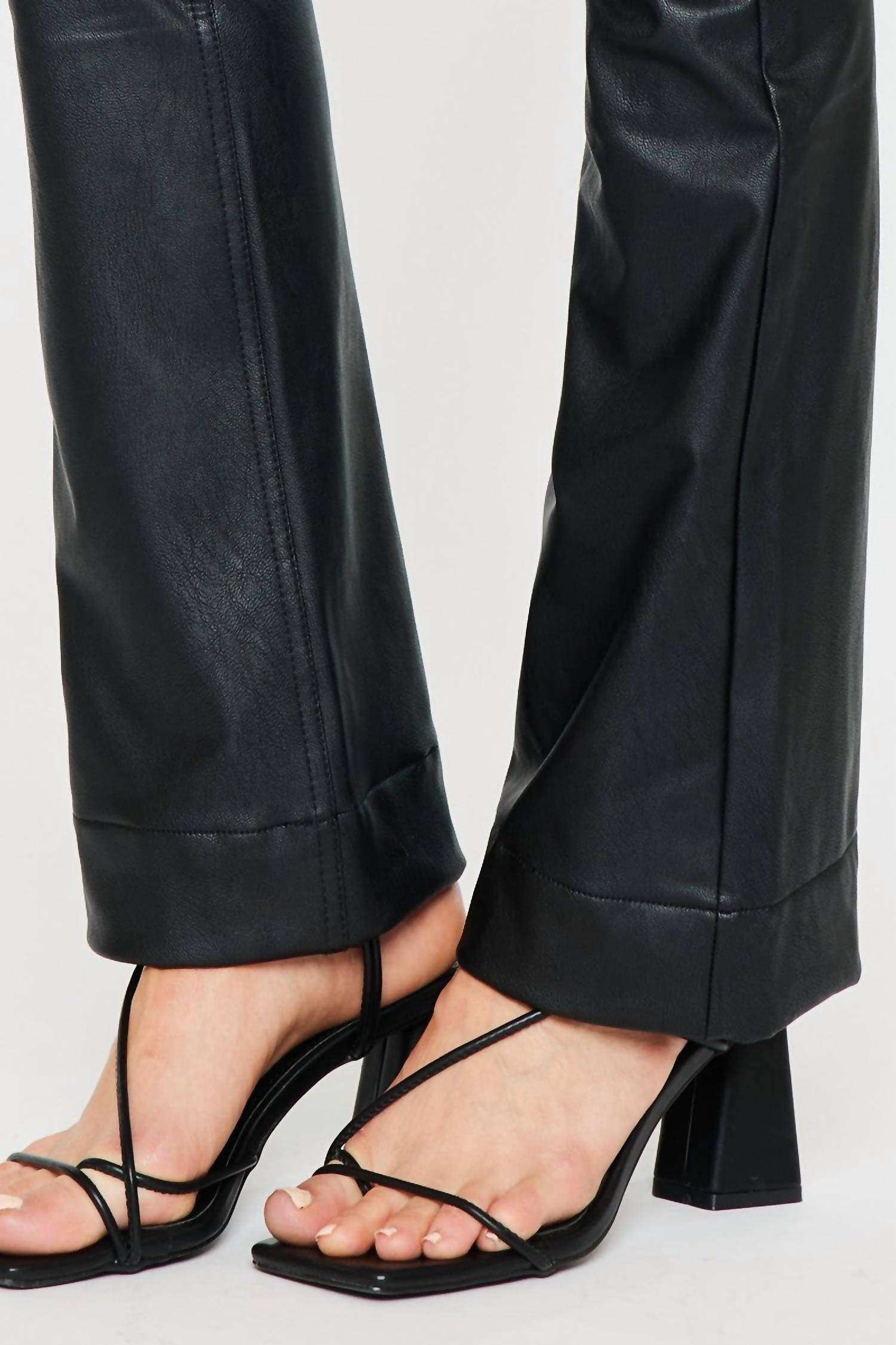 Kancan - High Rise Faux Leather Bootcut Pants