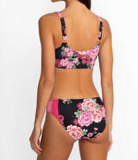 Johnny Was Women's Drawcord Bikini Top in black - women's swimwear - detail view