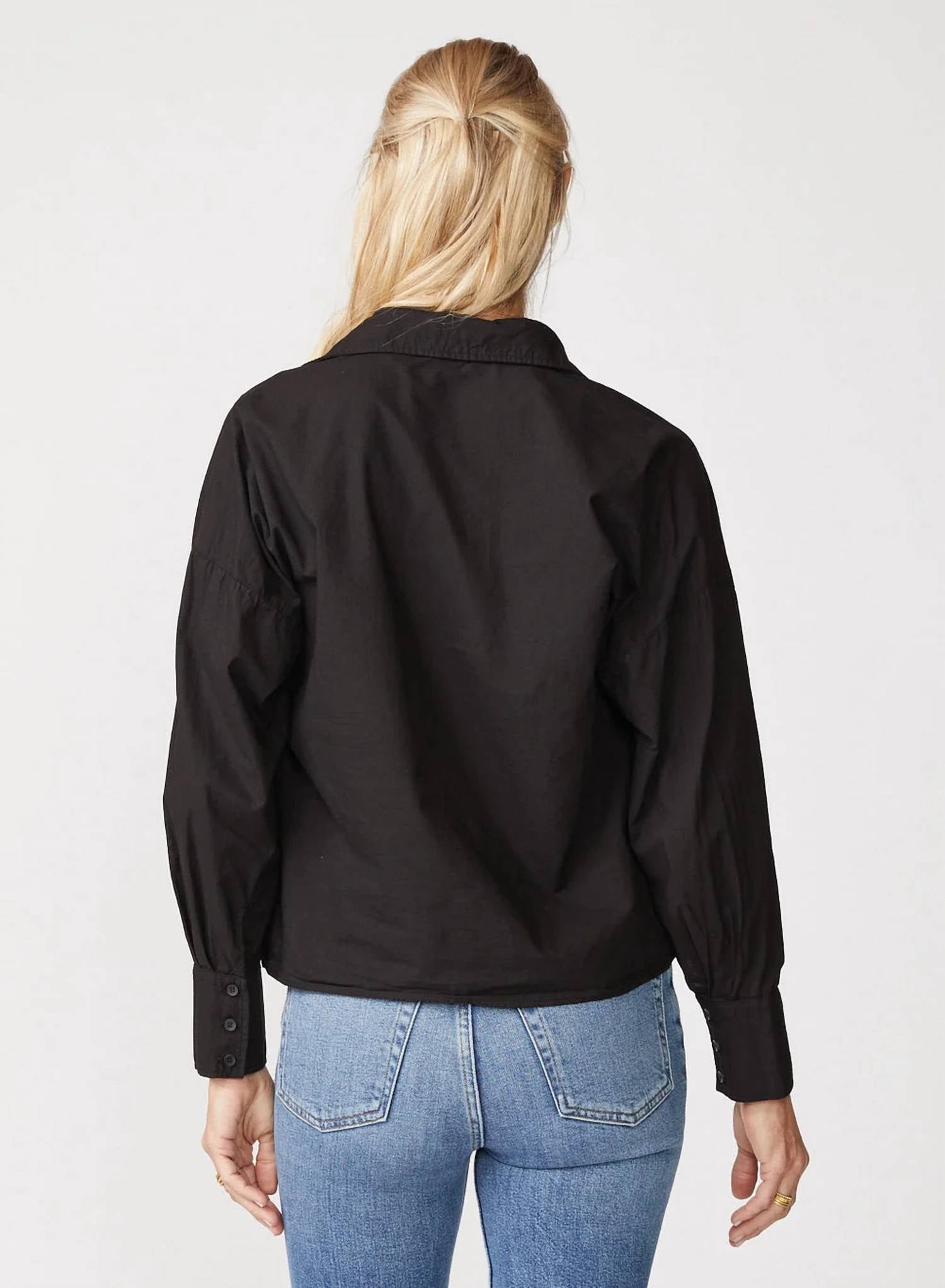 Stateside - Poplin Long Sleeve Front Twist Shirt