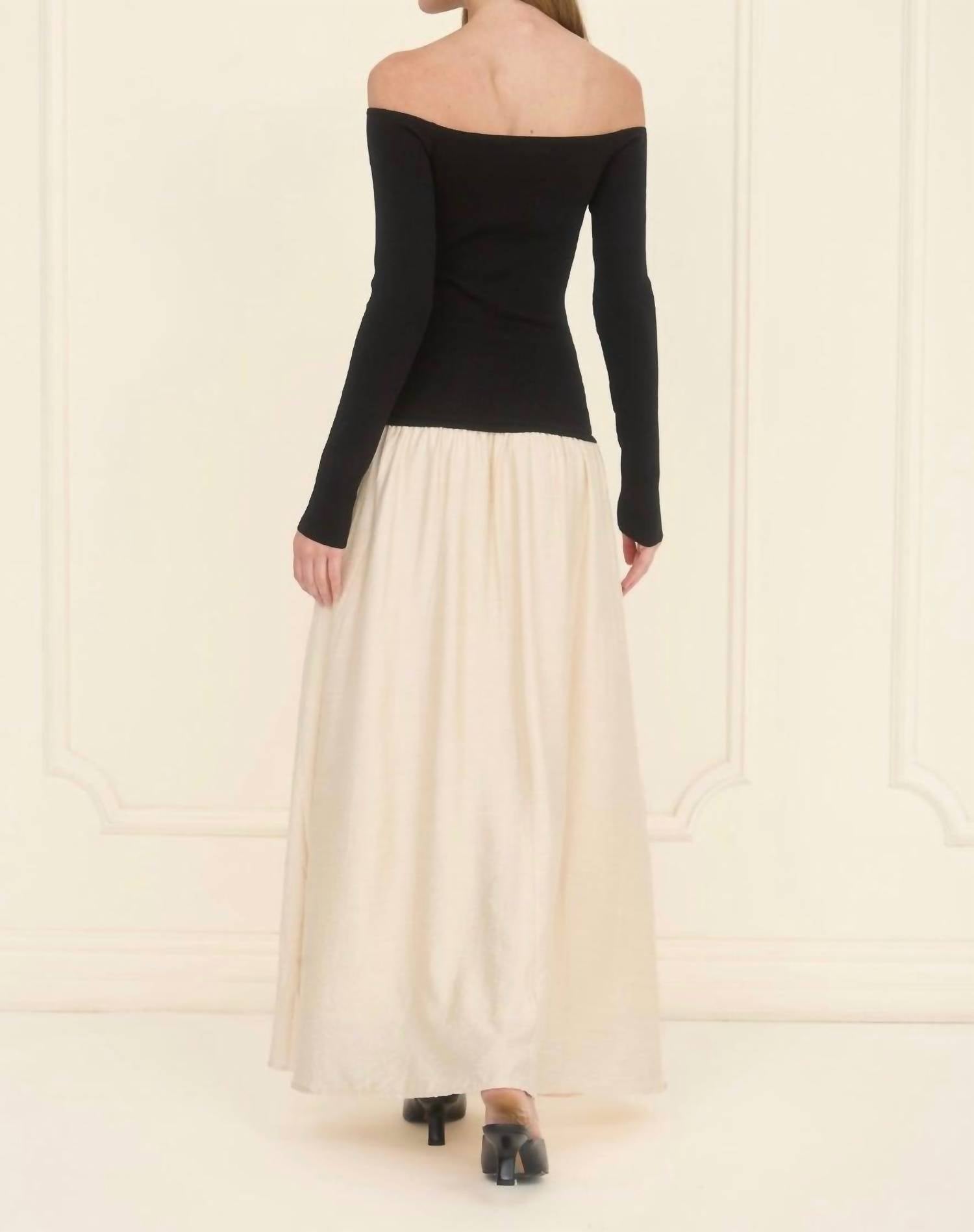 Moon River - Off-shoulder Sweater Midi Dress