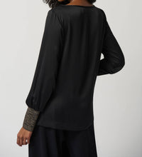 Joseph Ribkoff - Metallic Knit Cuffed Top