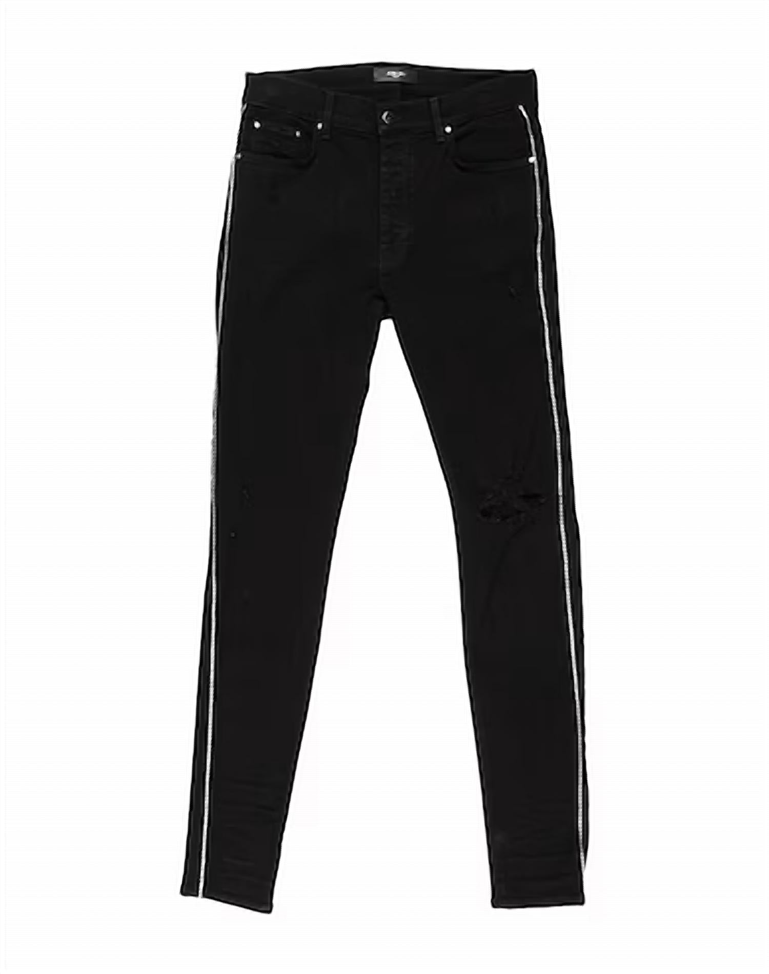 Amiri Crystal Track Denim Jeans in black od - men's jeans - view 4