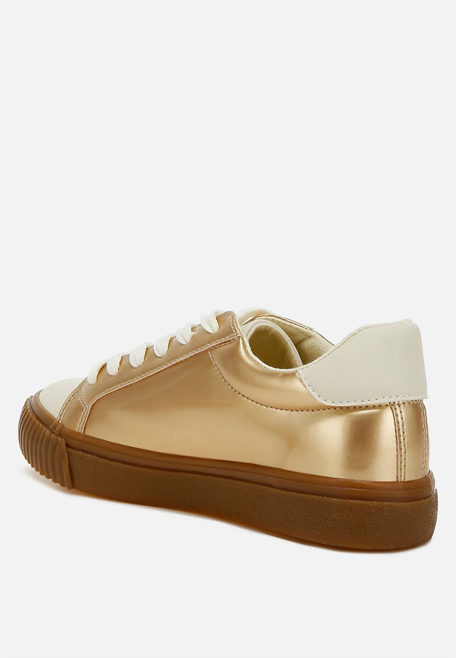 Rag Company - Women's Jumping Jacks Metallic Faux Leather Star Sneakers