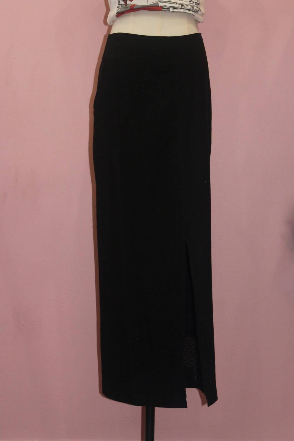 GREYLIN Women's Vicki Front Slit Midi Skirt in black - women's skirt