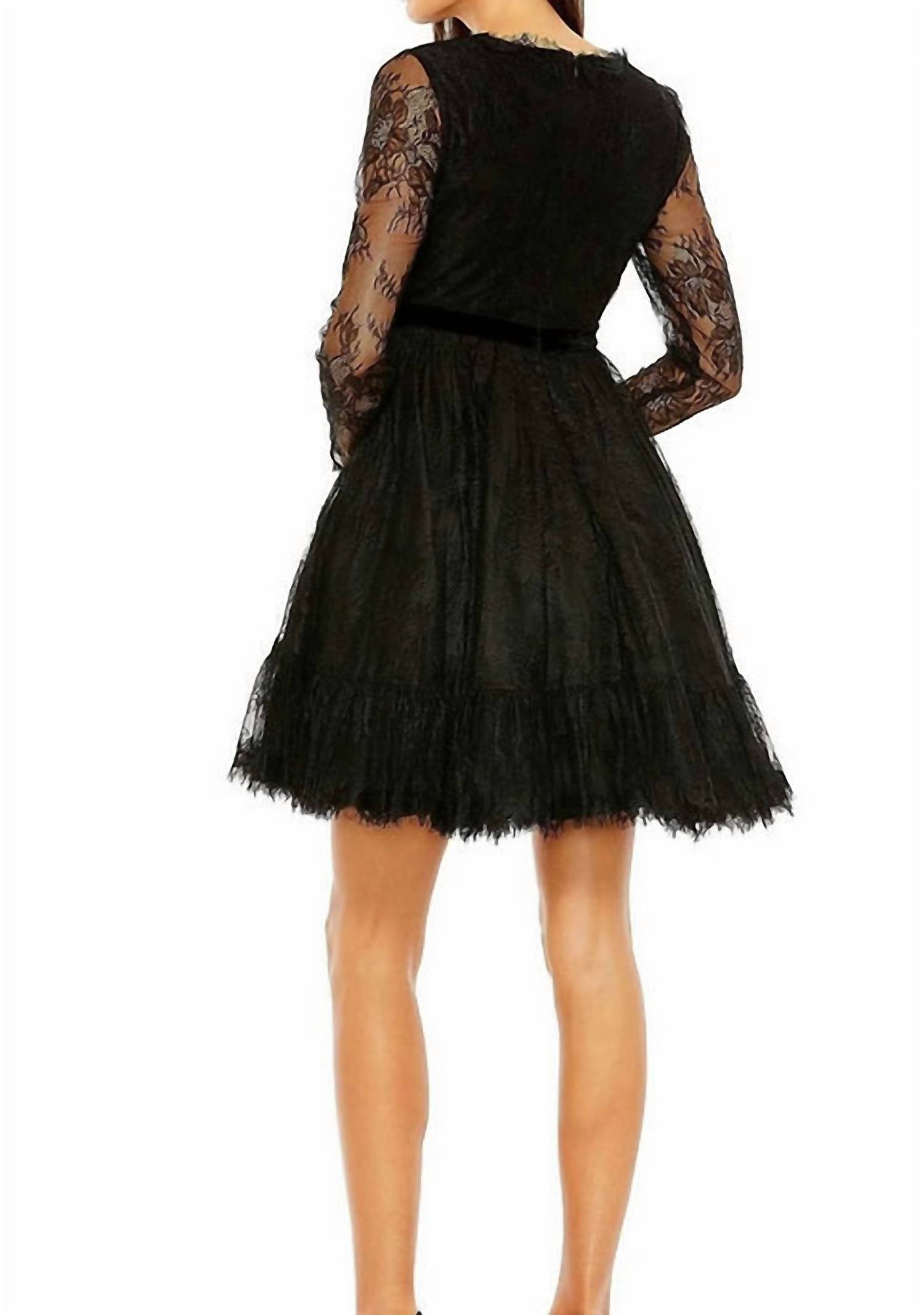 Mac Duggal - Deep V Lace Dress