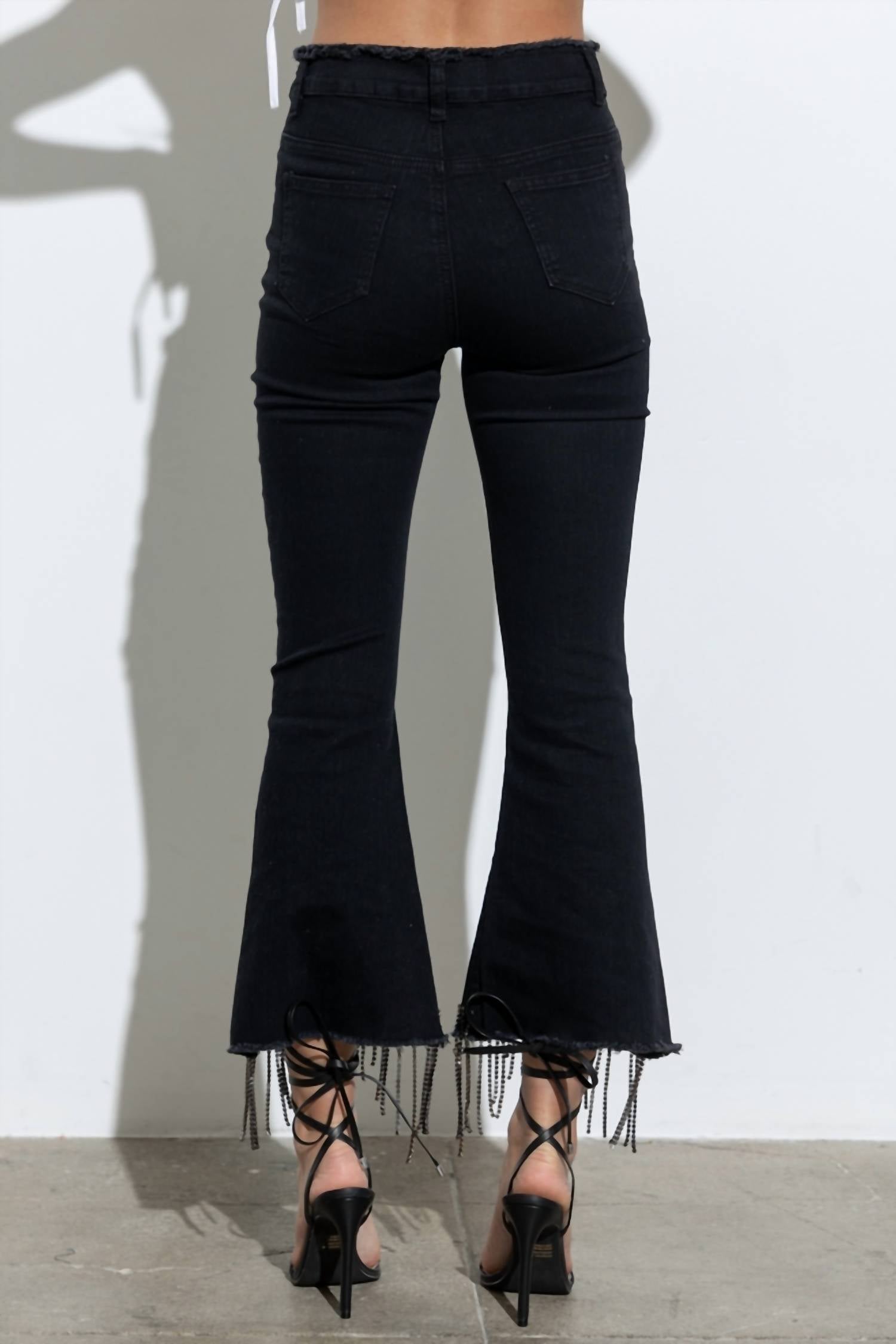 Blue B - Rhinestone Fringe Denim Pants