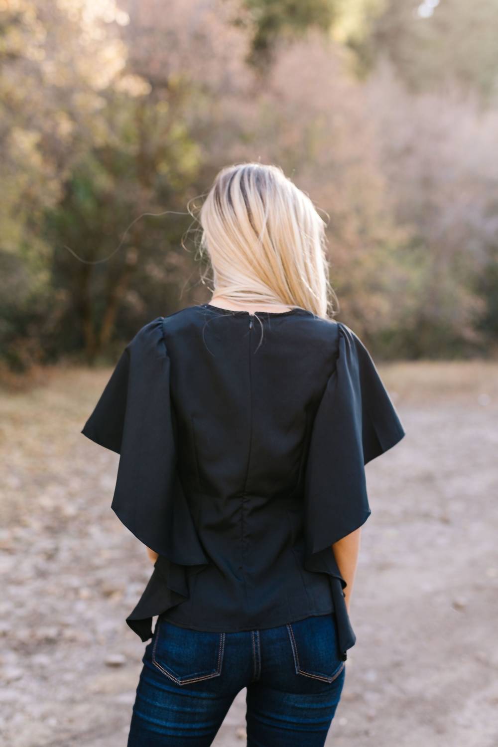 Wing And A Prayer Ruffle Sleeve Blouse