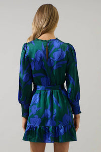 Sugarlips - Busbee Floral Sevilla Satin Ruffle Dress