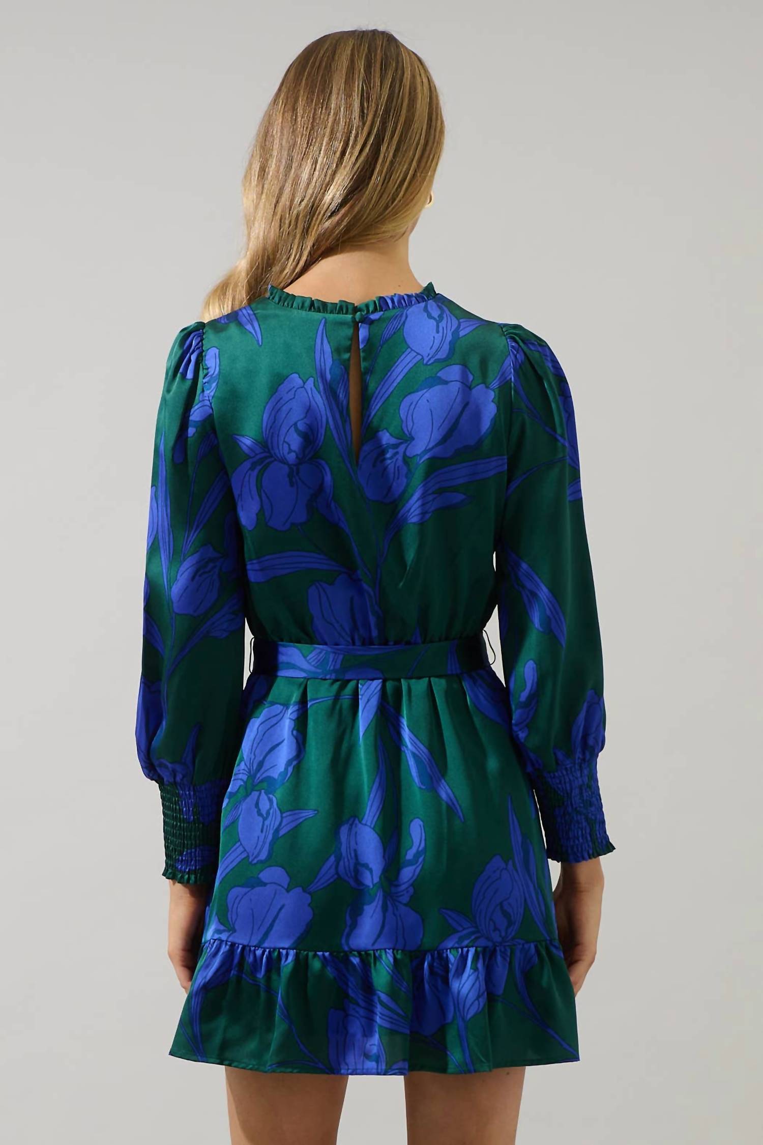 Sugarlips - Busbee Floral Sevilla Satin Ruffle Dress