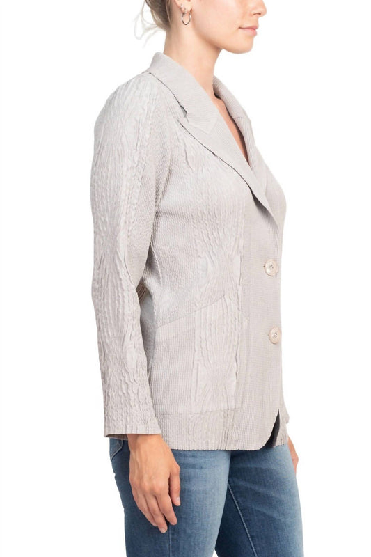 Flair Wear - Notched Collar Faux Suede Jacket
