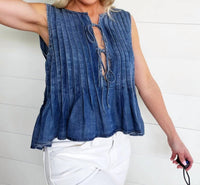 Final Touch - Front Double Tie Sleeveless Top