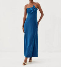 Lilly Pulitzer Anasophia Maxi Dress in starlight navy - women's dress - detail view