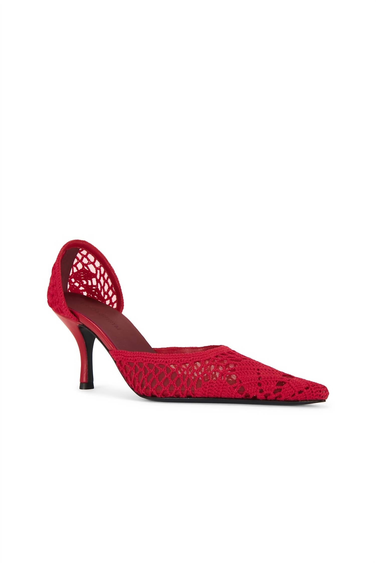 Magda Butrym Women's Crochet Pump Heels in red - women's heels - detail view