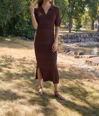 Joseph Ribkoff - Sweater Knit Midi Straight Dress