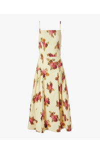 We Wore What - Blurred Floral Flare Panel Midi Dress