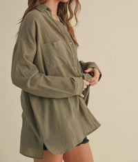 Miou Muse - Belly Basic Button Down Shirt