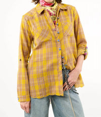 Aratta Wild Wild West Shirt in mustard ivory 1 - women's shirt