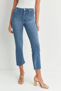 Just Black Denim - High Rise Tonal Crop Flare Jeans
