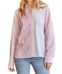 Andree By Unit - Something About You Colorblock Button Down Top