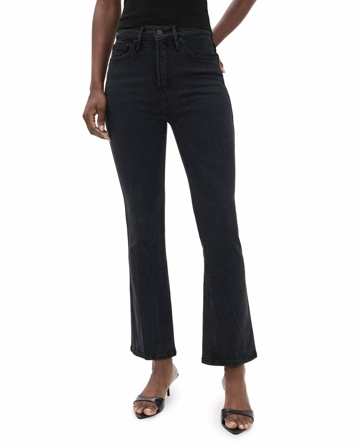 GOOD AMERICAN Good Standard Kick Flare Jeans in black390 - women's jeans