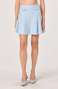 ASTR Malvie Sweater Skirt in lue plaid - women's skirt