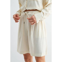 Fun 2 Fun - High-waist Linen Shorts