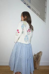 NIBI MTK Shylah Quilted Jacket in mixed print floral - women's jacket - alternate view