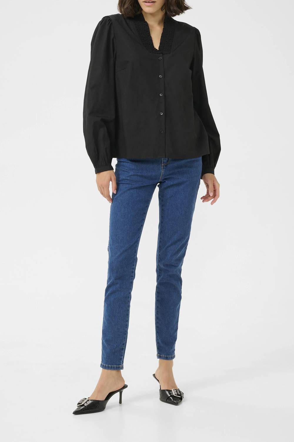 Kaffe - Kamaia V-neck Pleats Long Sleeve Shirt