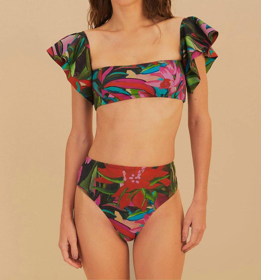 Farm Rio - Jardin De Reve Ruffle Bikini Top