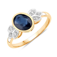Diana M Jewels Women's Oval Natural Sapphire Fashion Ring (1.56 Ct) - Classic in 14k yellow gold - women's jewelry