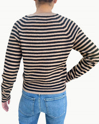 Jumper1234 - Crop Stripe V-neck Sweater